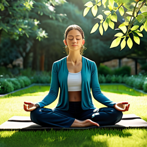 Home 6 Serene Mindfulness Break**
Prompt: A woman fully clothed in comfortable, modest attire is meditating in a tranquil garden, sunlight filtering through the trees, safe for work, appropriate content, professional, perfect anatomy, correct proportions, natural pose, well-formed hands, proper finger count, natural body proportions, high-quality digital art, mindfulness retreat setting, focus on peaceful expression.
**