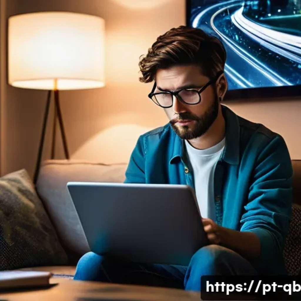 정보 다이어트법의 성공적인 접근법 - **Prompt: "A young adult (around 25-35 years old), dressed in casual, comfortable clothing, sits slu...