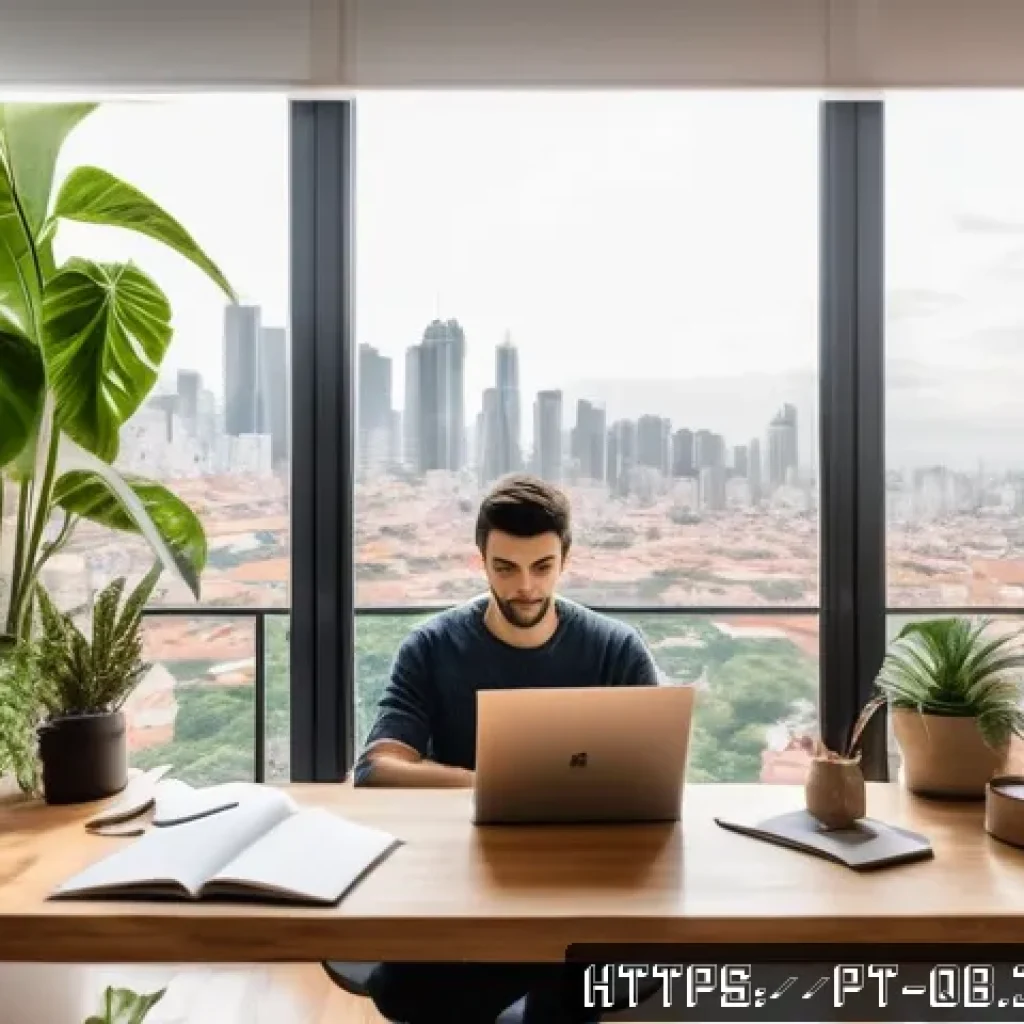 정보 다이어트법과 창의성 증진 - A modern, cozy home office setting in a bright São Paulo apartment, featuring a neatly organized des...