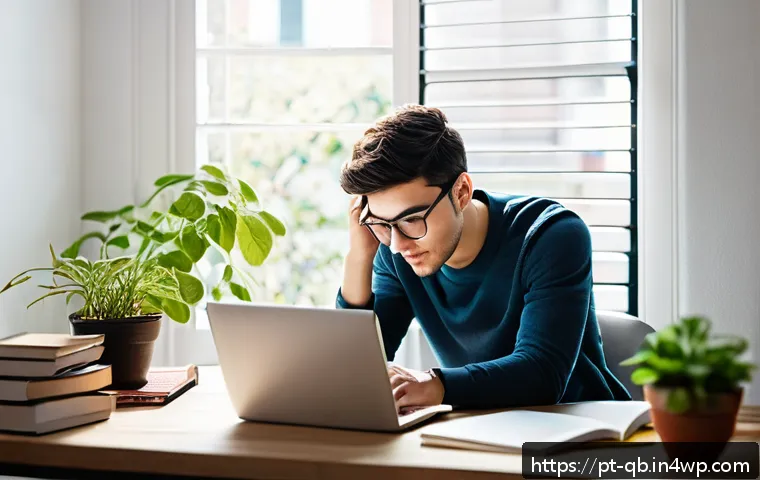 일상에서 디지털 기기 사용 줄이기 - A cozy home office scene showing a young adult using a laptop with smartphone placed face down on th...